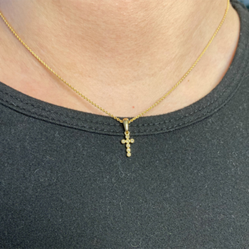 Aagaard 14 karat guld kors m. 0,03WPI diamanter